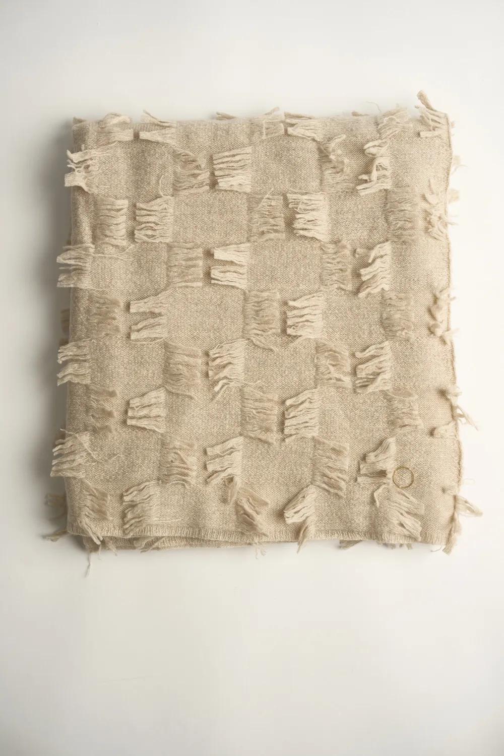 Oyuna Seren Decke Beige Cashmere Fransen