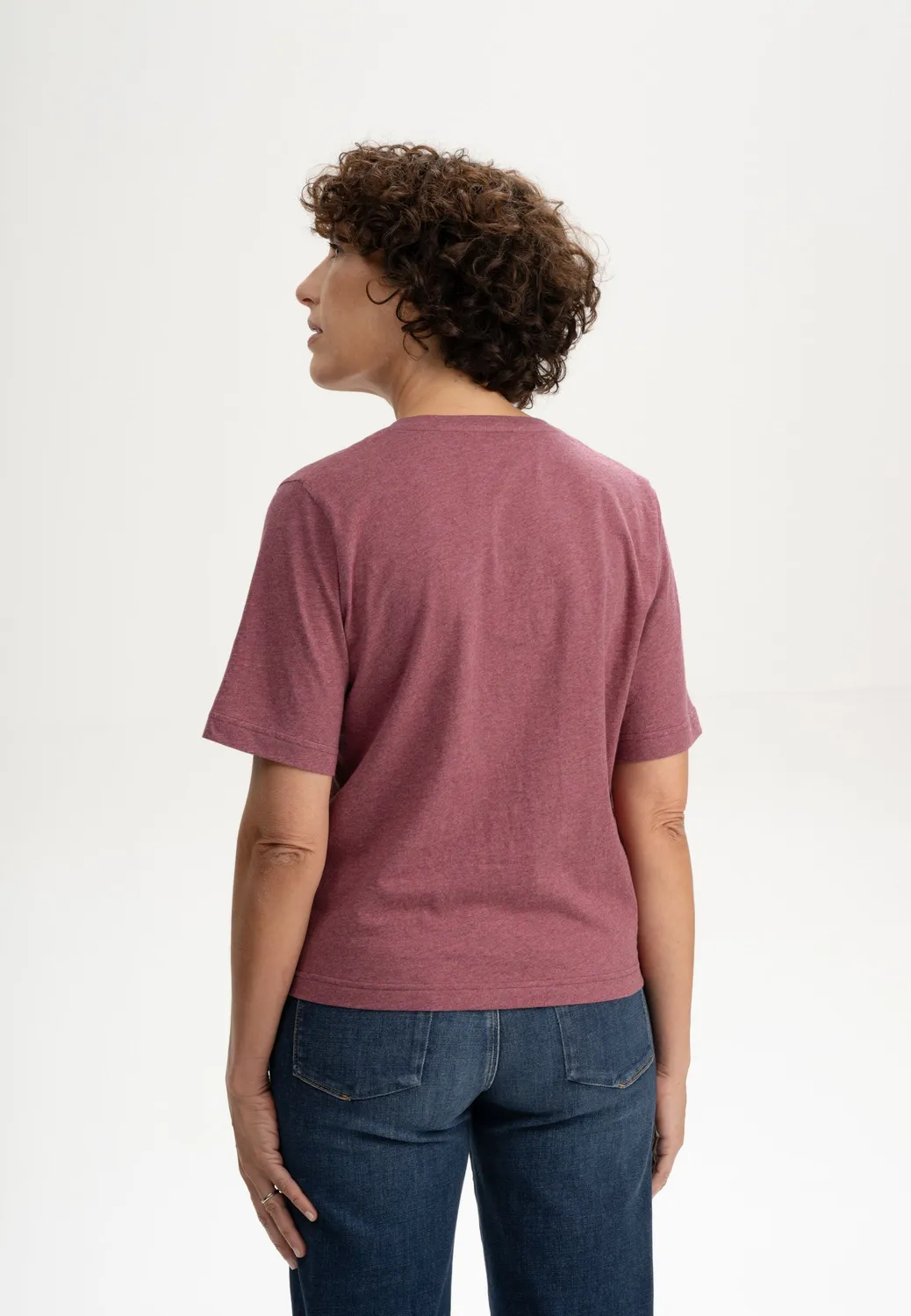 MELA ANKITA V-Neck T-Shirt weiß Bio-Jersey