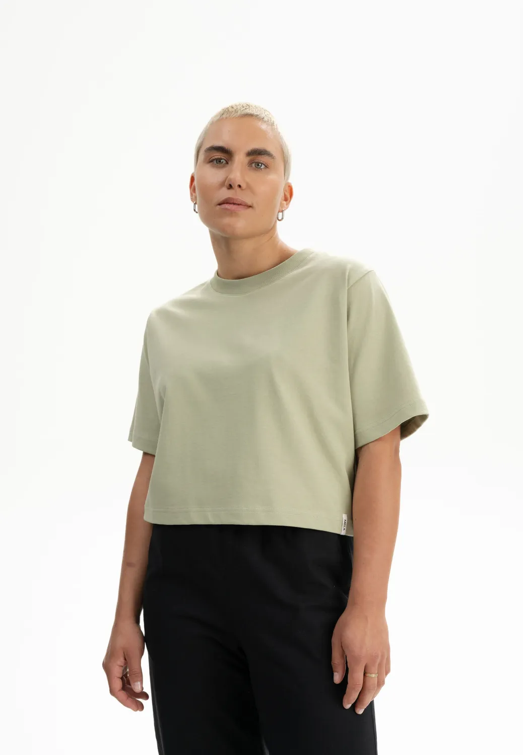 MELA JOSHNA T-Shirt cropped schwarz Bio