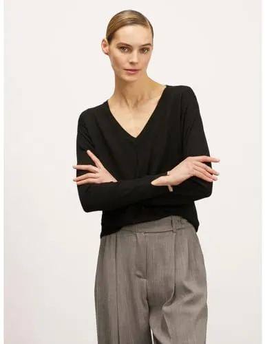 Motivi Strickpullover gestreift V-Ausschnitt Damen