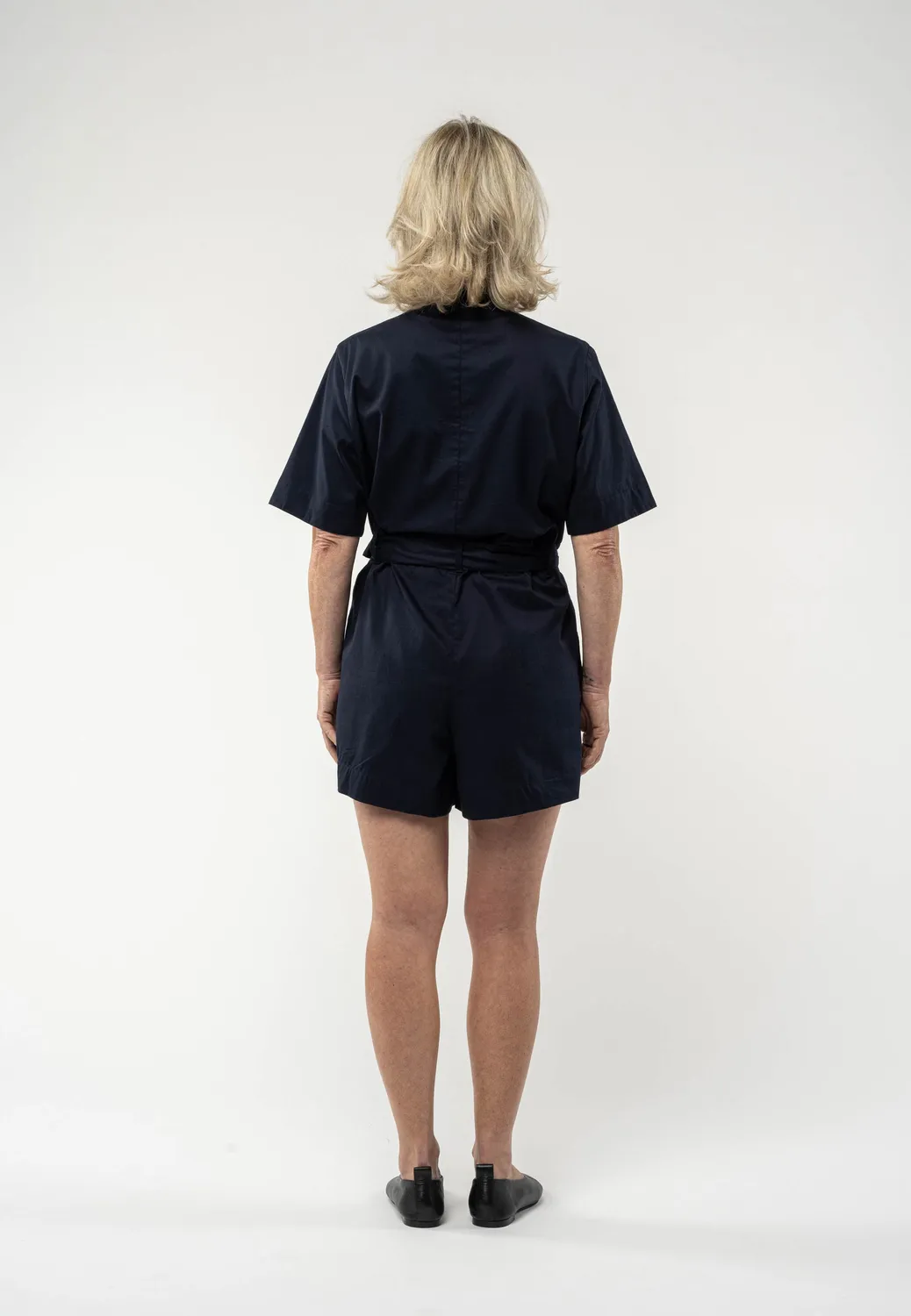 MELA SANELA Jumpsuit blau chambray Bio-Baumwolle