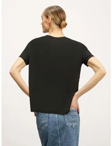 Motivi T-Shirt Boxy Druck Strasssteine