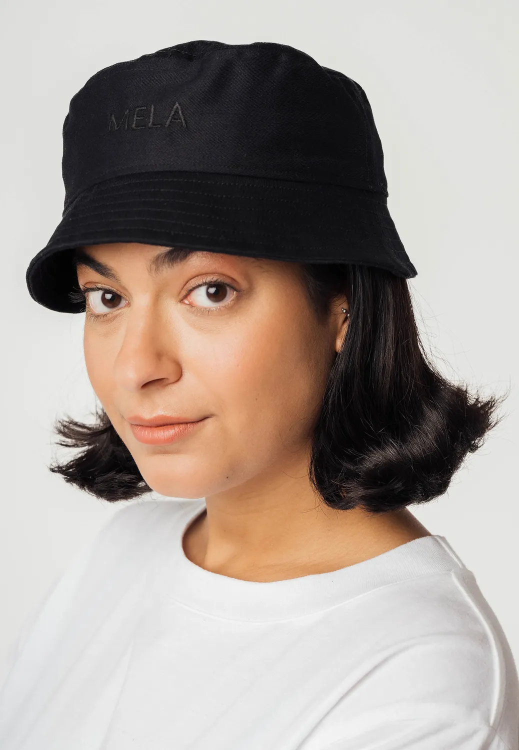 MELA AFTAB Bucket Hat schwarz Twill Bio