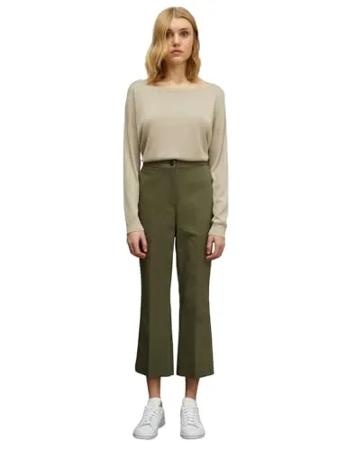 Motivi Kick-Flare-Hose Baumwolle Bügelfalte unifarben