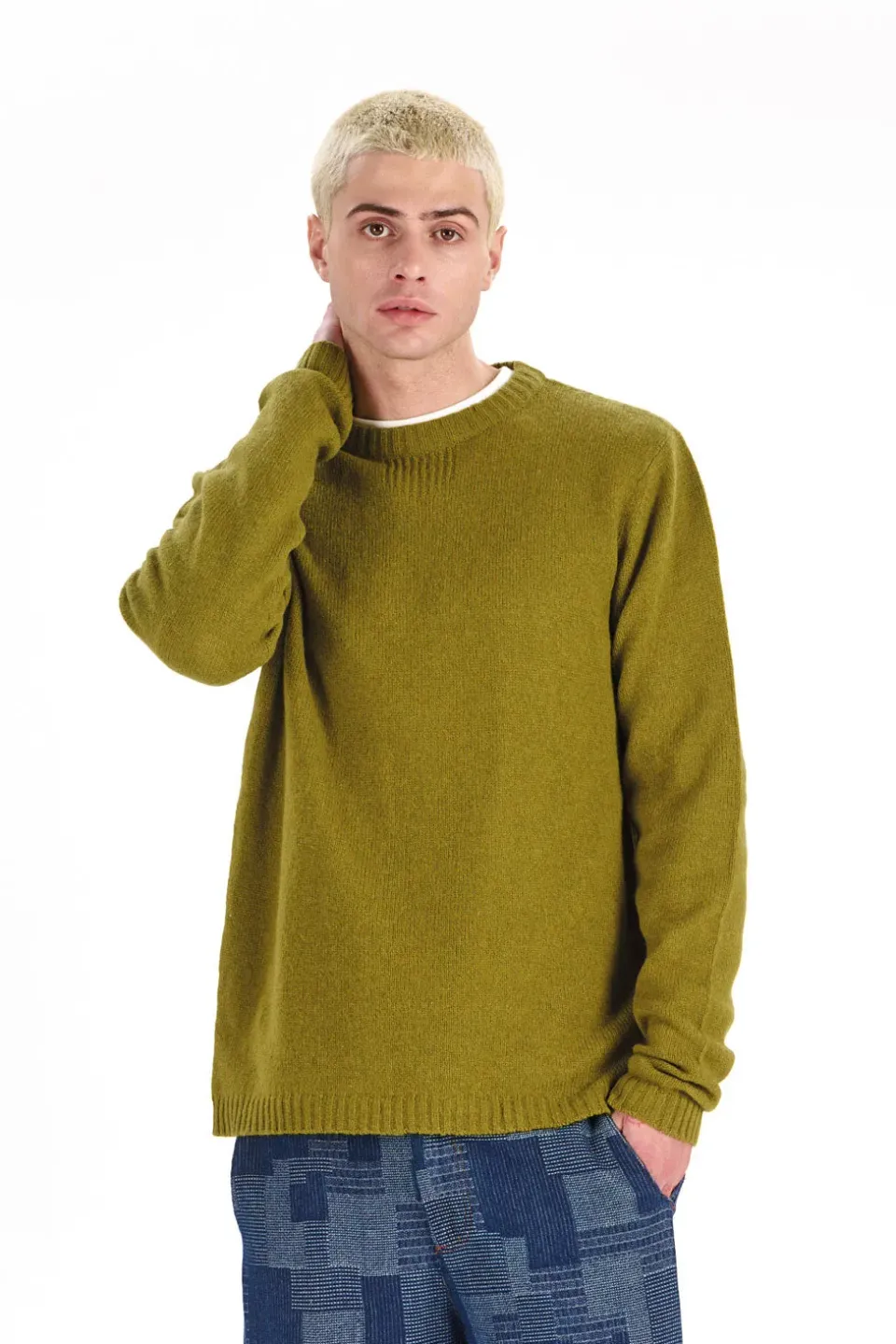 Komodo Marco Pullover Olive Lammwolle
