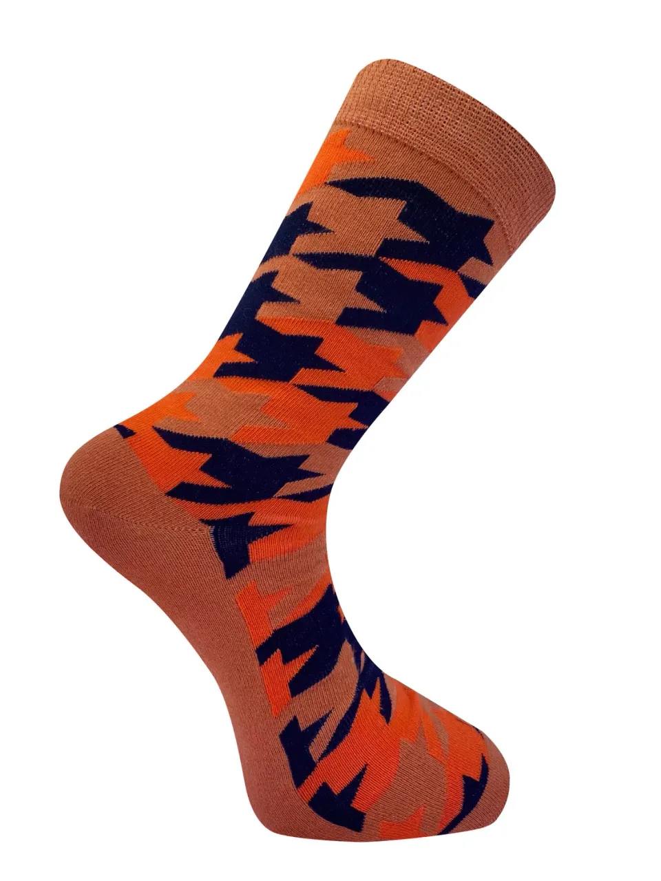 Komodo Houndstooth Socken Orange Bio-Baumwolle