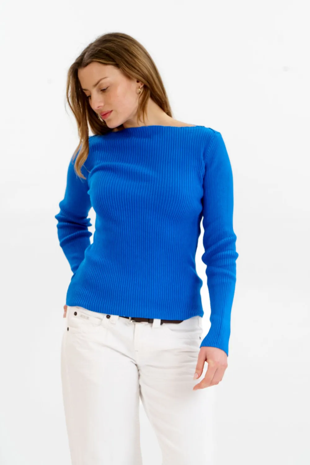 KOMODO WASABI Rippstrick-Top Blau aus Bio-Baumwolle