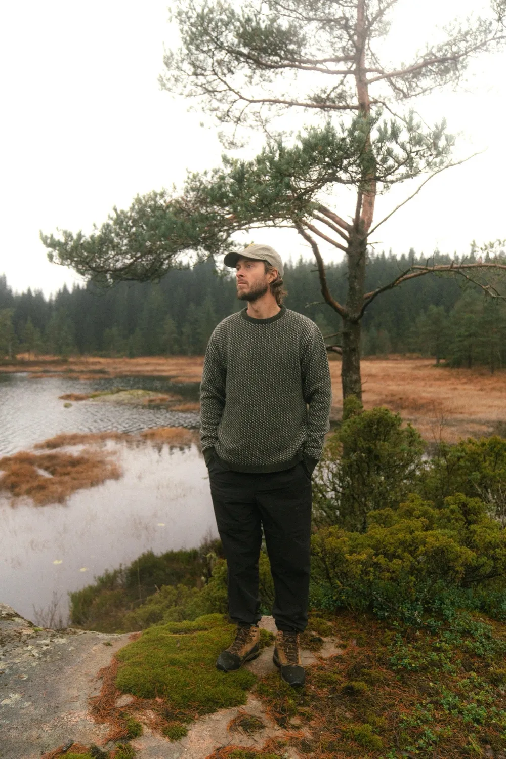LAKOR Jysk Knit Strickpullover Army Lammwolle