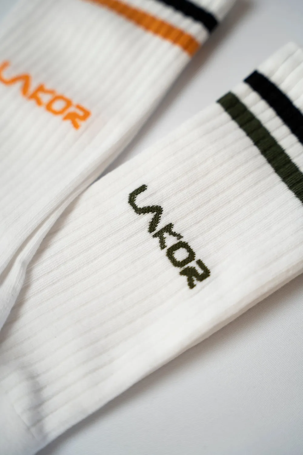 LAKOR Logo Socken 3er-Pack Weiß Bio-Baumwolle