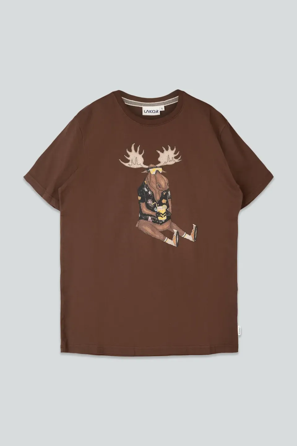 LAKOR Booze Moose T-Shirt Chicory Coffee Bio-Baumwolle