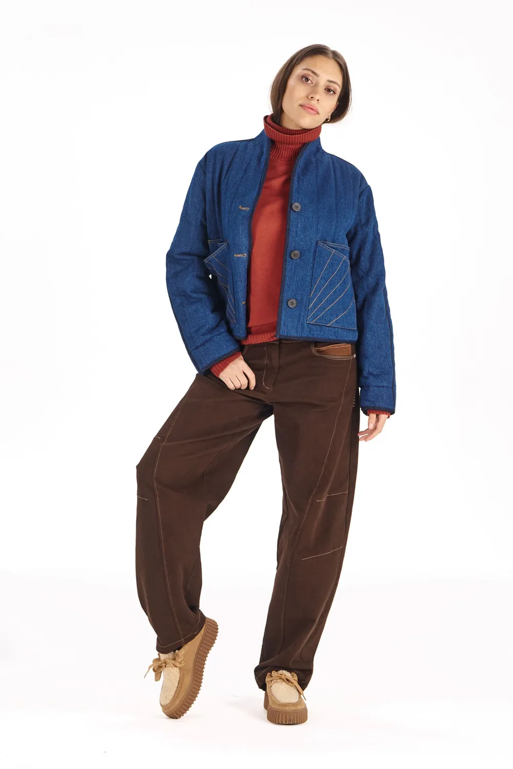 Komodo Erin Organic Cotton Jacke Denim wattiert