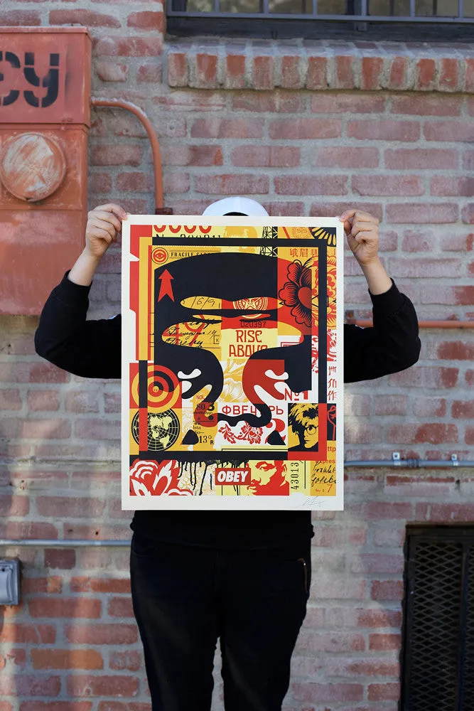 Obey 3-Face Collage Signed Offset Lithograph Set 3-teilig