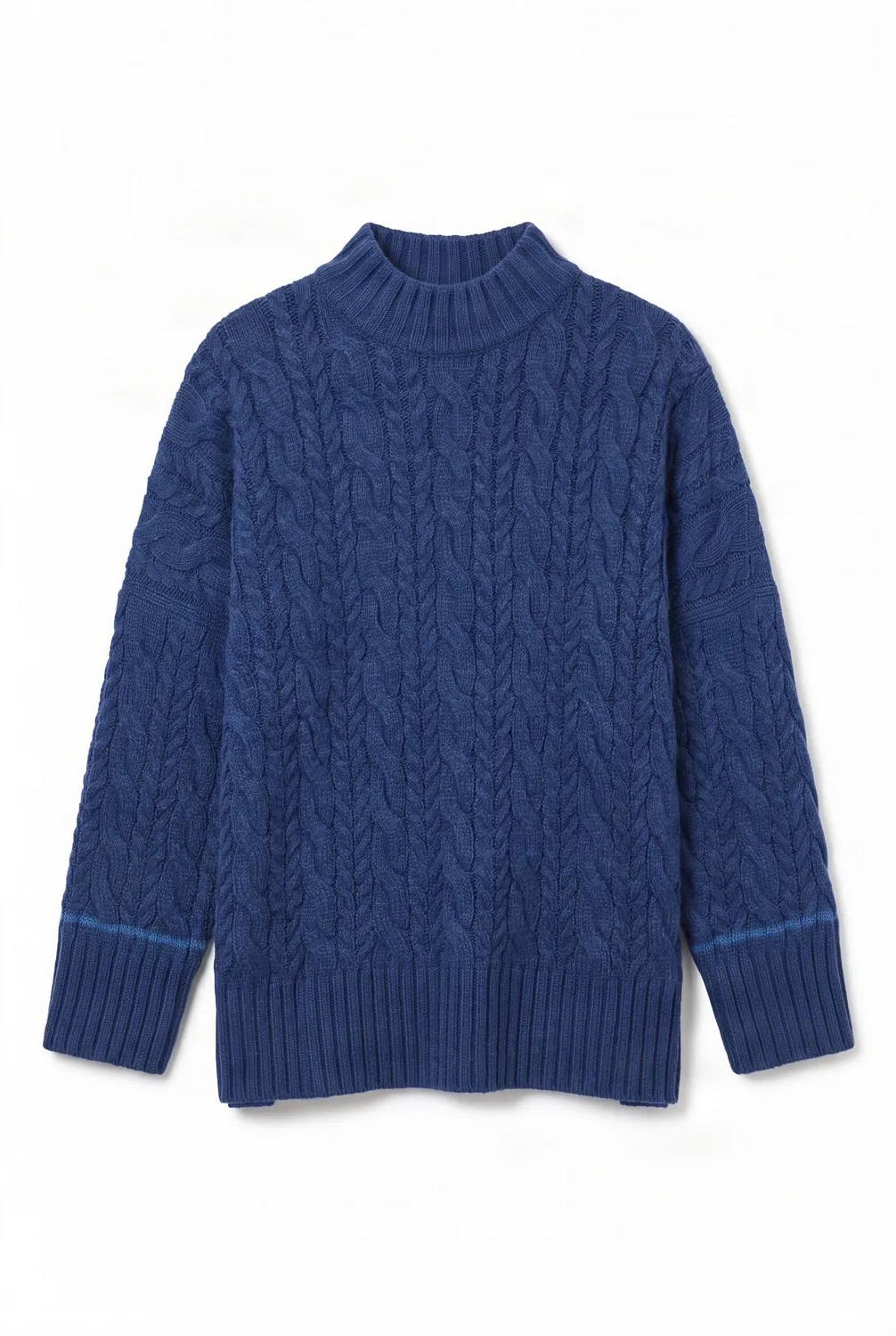 KOMODO VITA Pullover Navy Cobalt Lammwolle handgestrickt