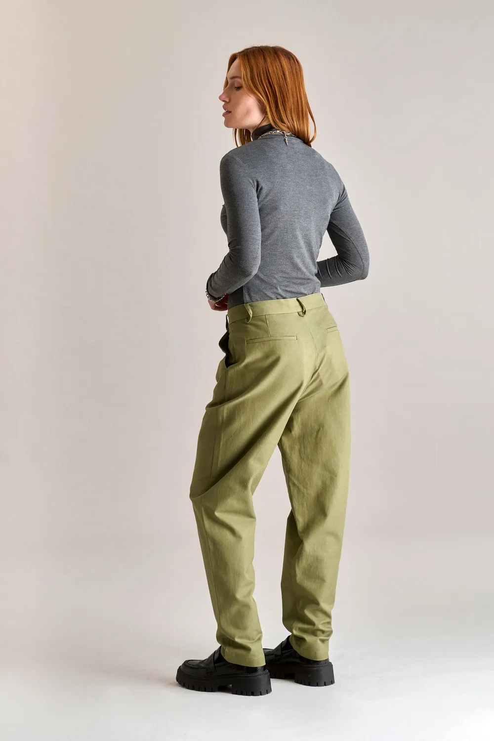 Komodo Lyla Trouser Hose oliv Tencel-Baumwolle