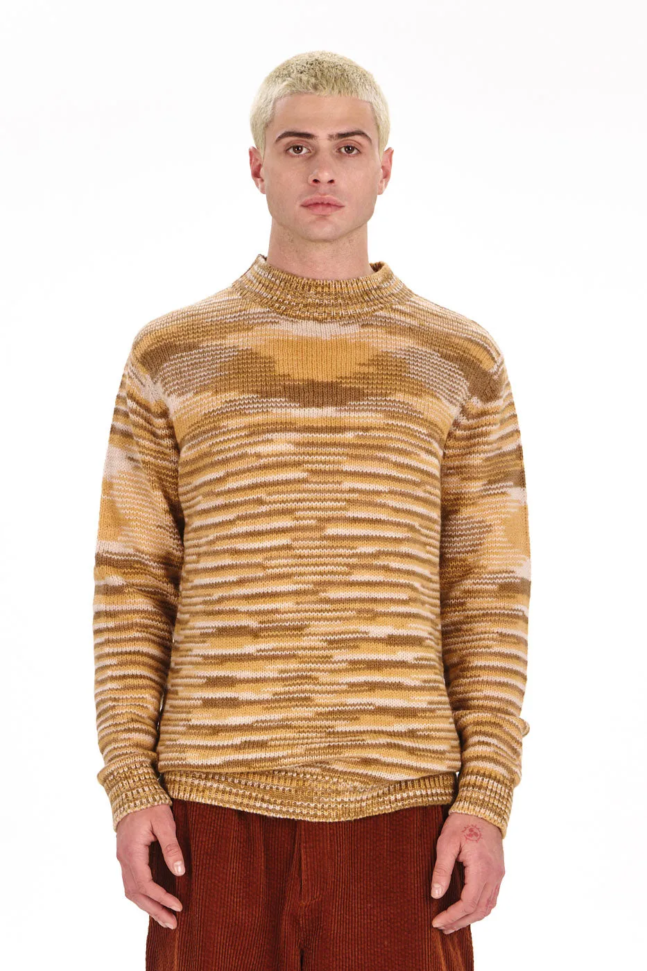 Komodo Teruma Pullover Sand Lammwolle Handstrick