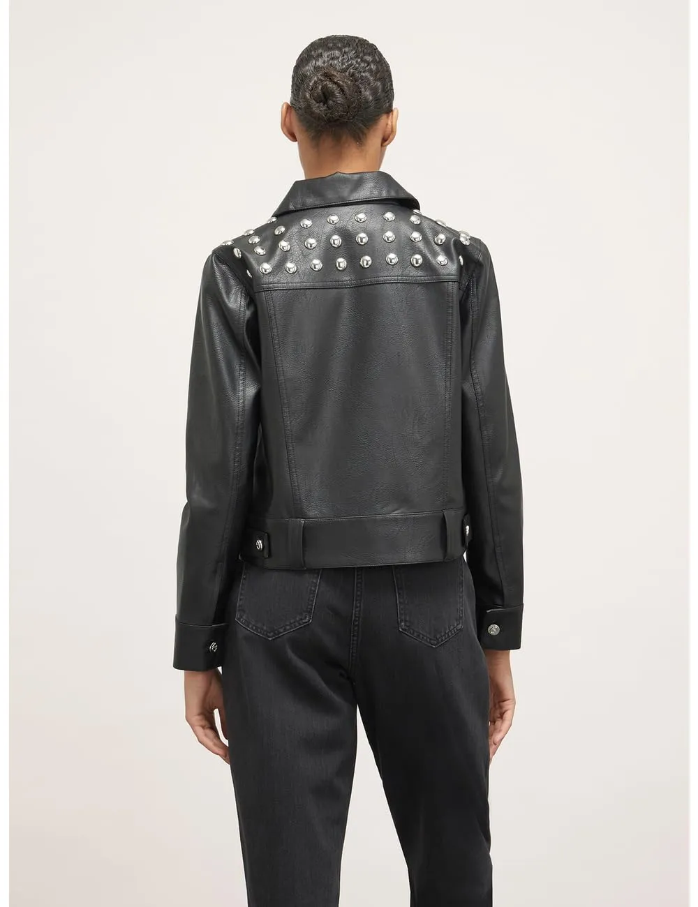 Motivi Blousonjacke Nieten schwarz Gr. 42 beschichtet
