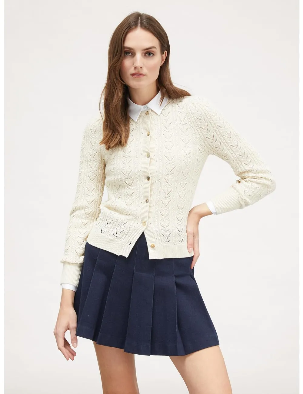 Motivi Cardigan Damen kurz mit Lochmuster