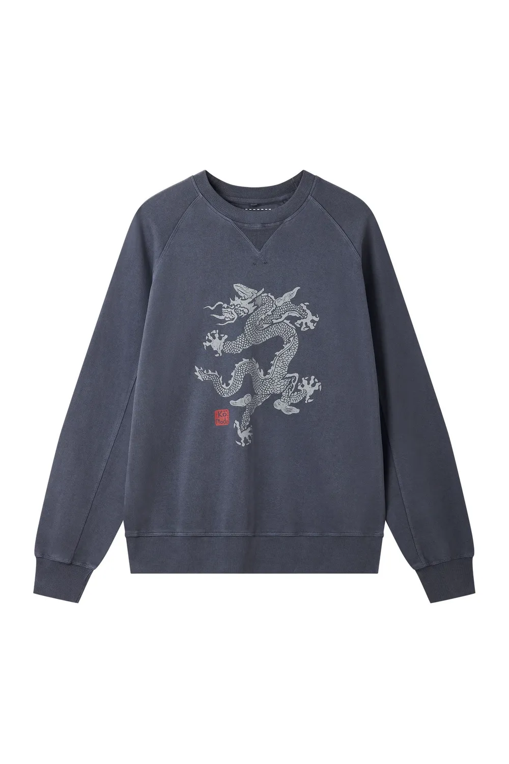 Komodo Dragon Sweatshirt Washed Black aus Bio-Baumwolle