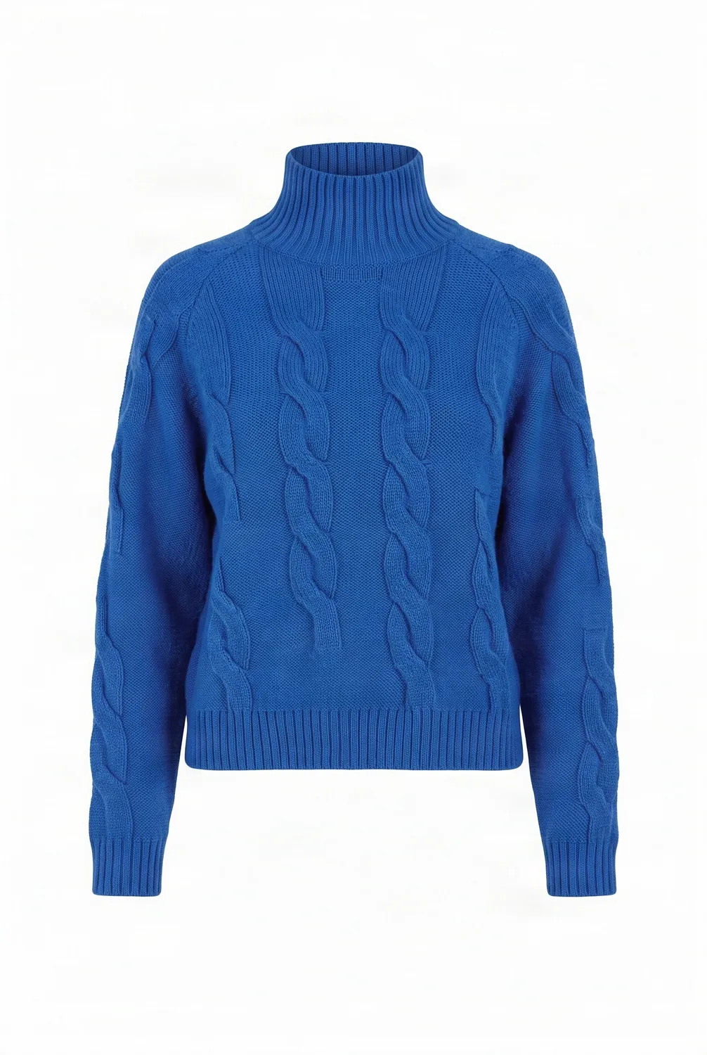 KOMODO BROKEN Pullover Kobaltblau Lammwolle Zopf