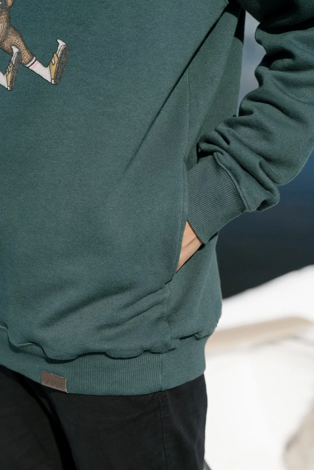 LAKOR Snooze Moose Hoodie Green Gables Baumwolle
