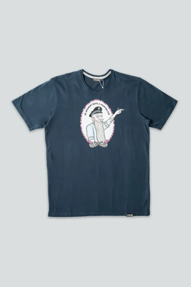 LAKOR End of Discussion T-Shirt Blueberry Biobaumwolle