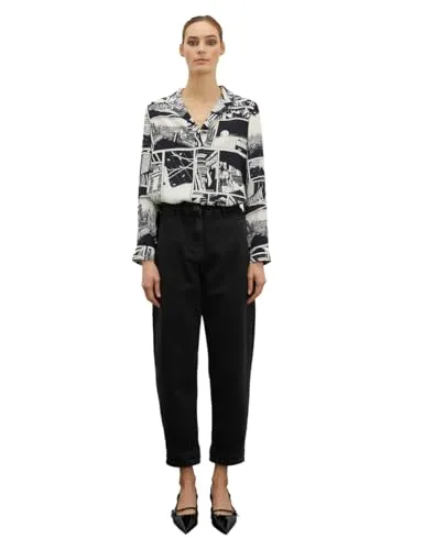 Motivi Baggy-Jeans hohe Taille schwarze Waschung