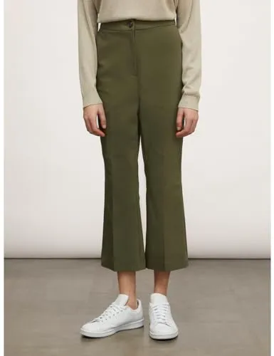 Motivi Kick-Flare-Hose Baumwolle Bügelfalte unifarben