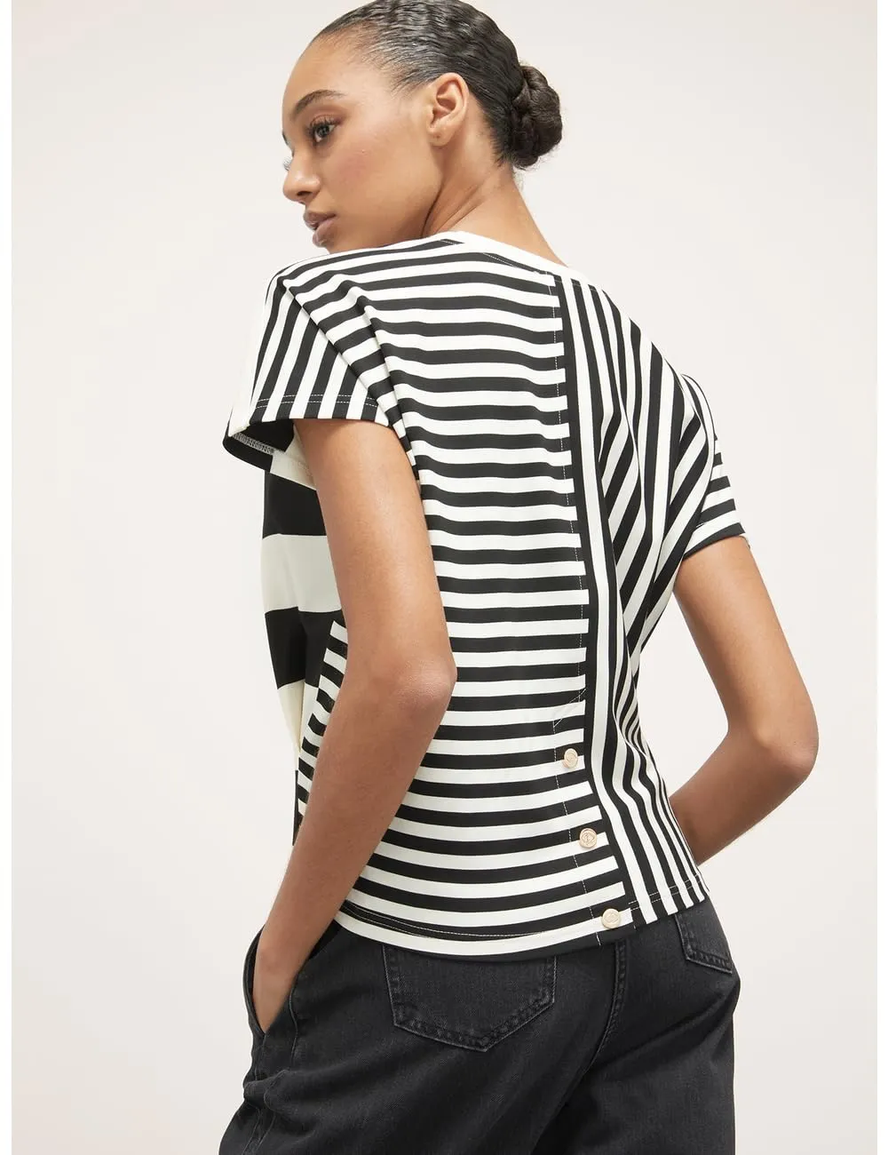Motivi T-Shirt Streifen Boxy Kimono-Ärmel