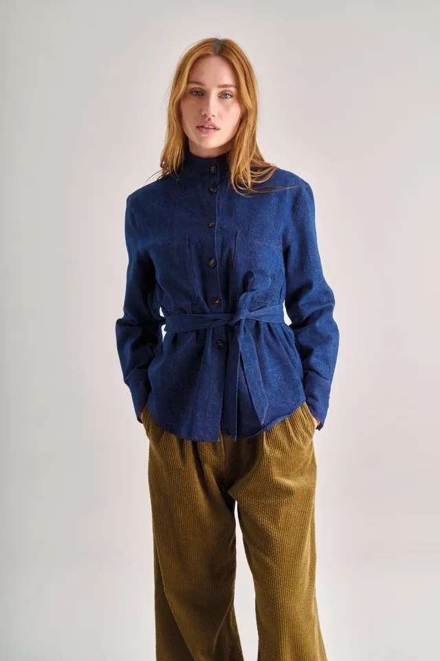KOMODO FORD Jeanshemd Damen dunkel Bio-Baumwolle