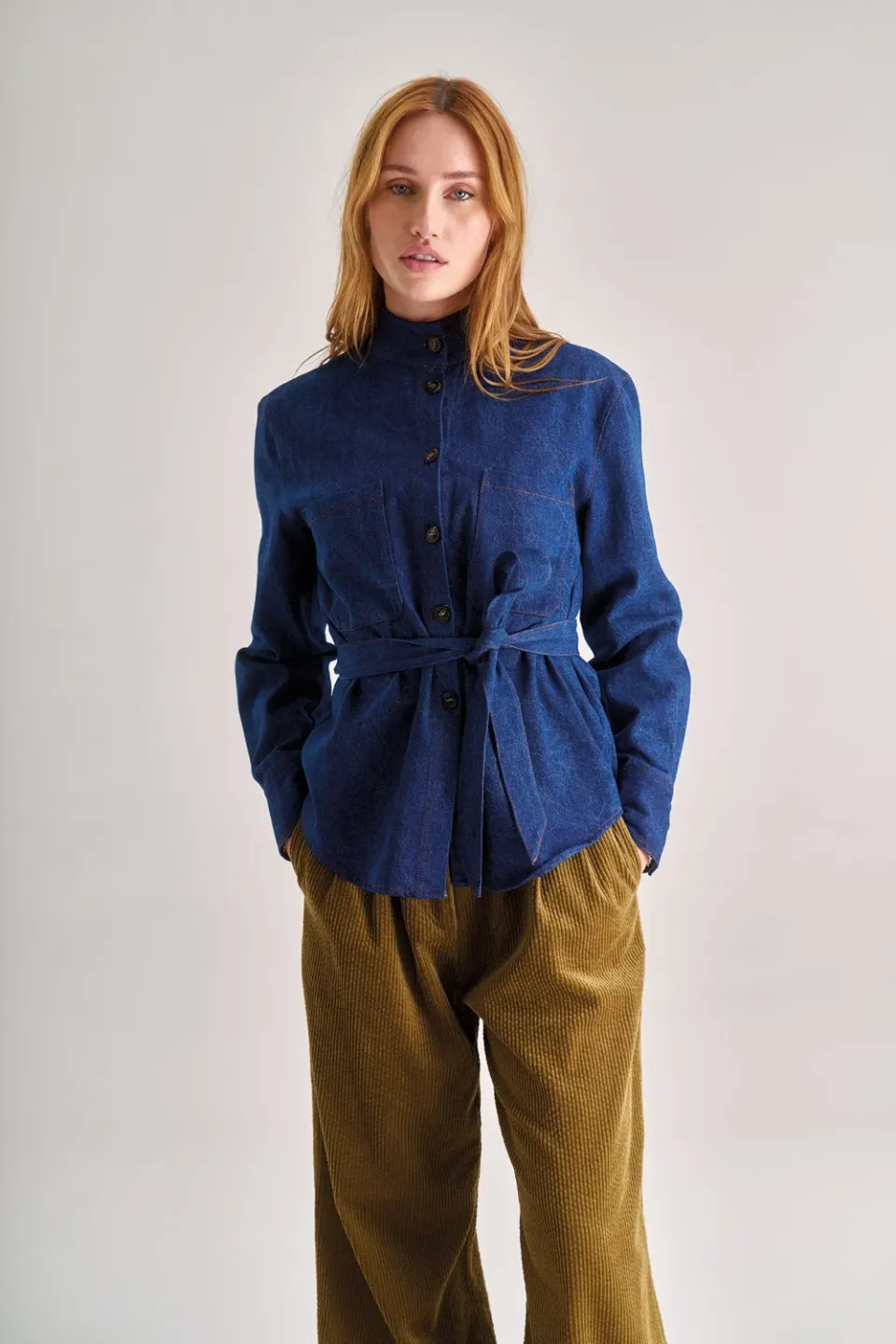KOMODO FORD Jeanshemd Damen dunkel Bio-Baumwolle