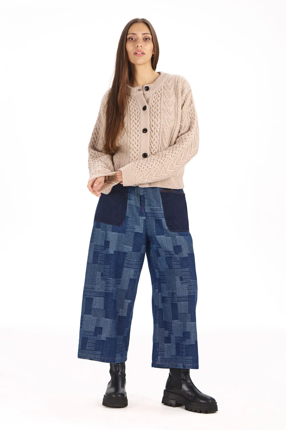 KOMODO MOLLIE Jeanshose Bio-Baumwolle Patchwork