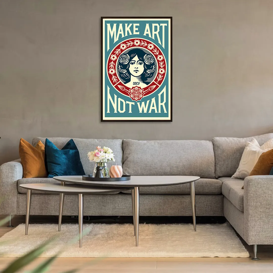Obey Make Art Not War Kunstdruck blau signiert