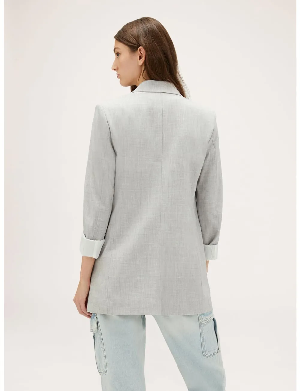 Motivi Einreihiger Blazer grau Gr.44 Viskose