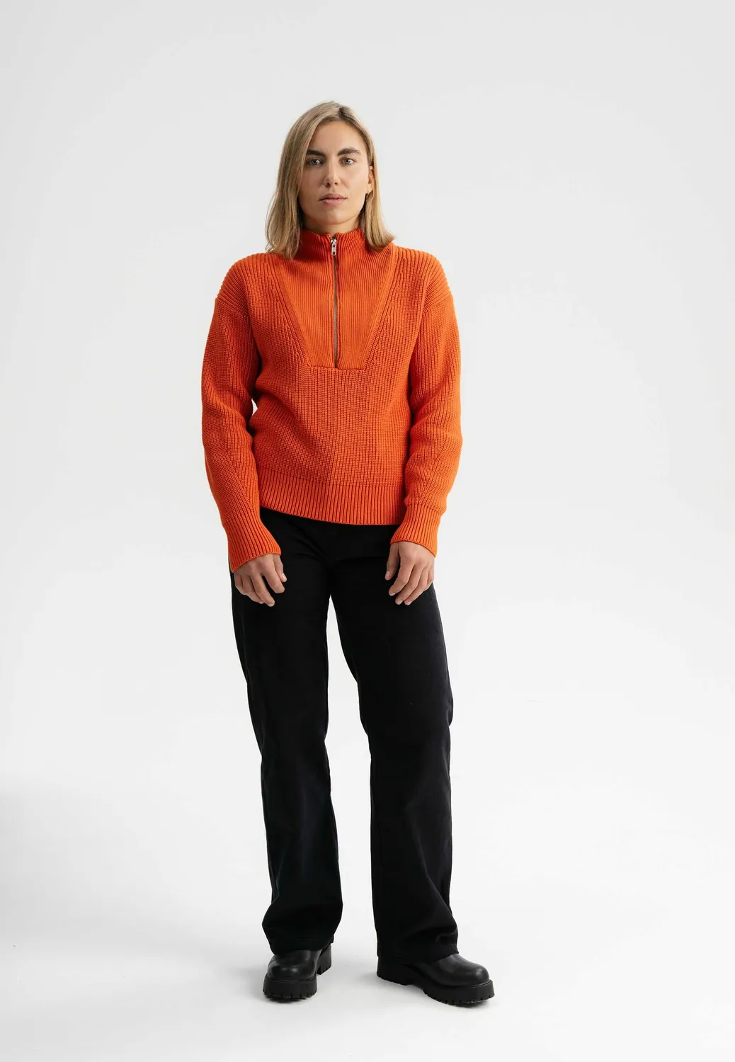 MELA KIMAYA Rippstrick Troyer navy M Baumwolle
