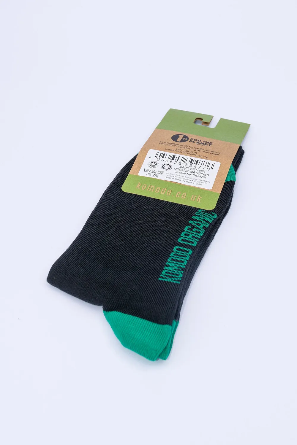 Komodo Punchy Socken Schwarz aus Bio-Baumwolle
