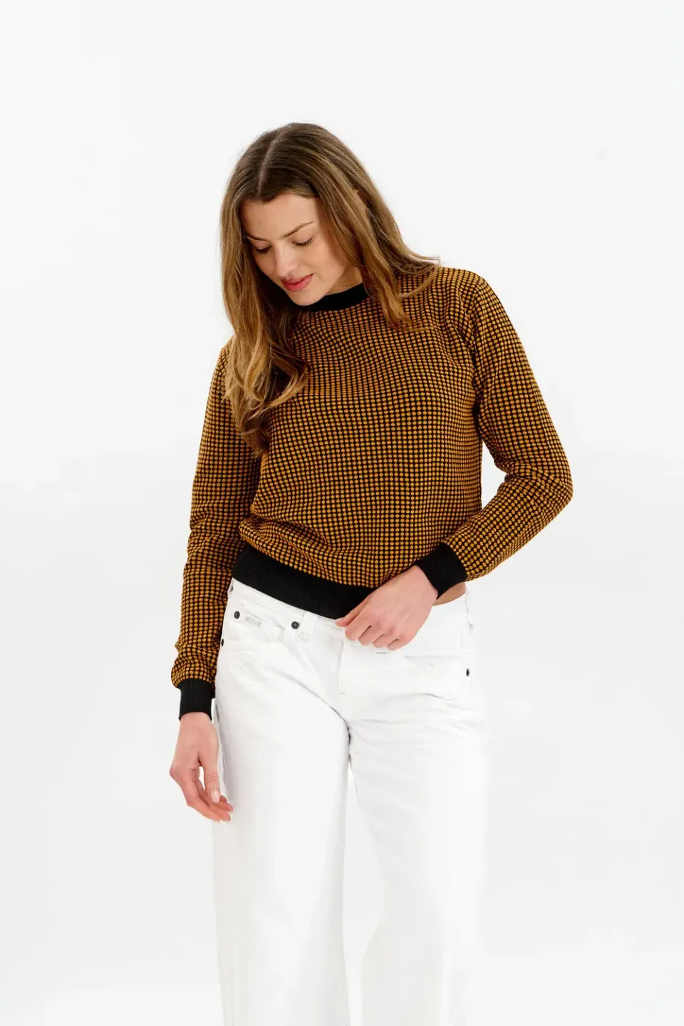 Komodo Hana Organic Cotton Pullover Schwarz Senf