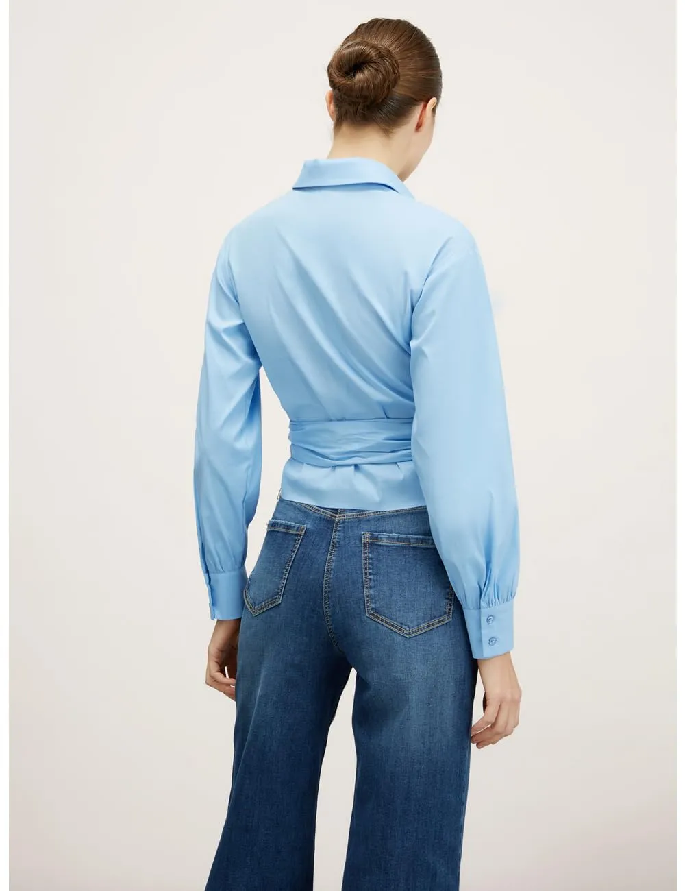 Motivi Spring Summer 24 Cropped-Hemdbluse Schärpengürtel