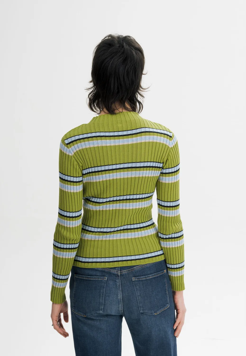 MELA NAMARI Strickpullover kiwi cream melange