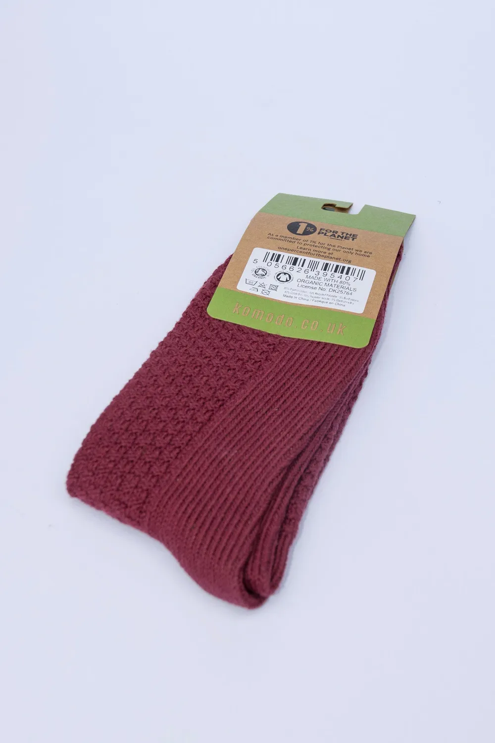 Komodo Waffle Socken Bio-Baumwolle Burgunderrot