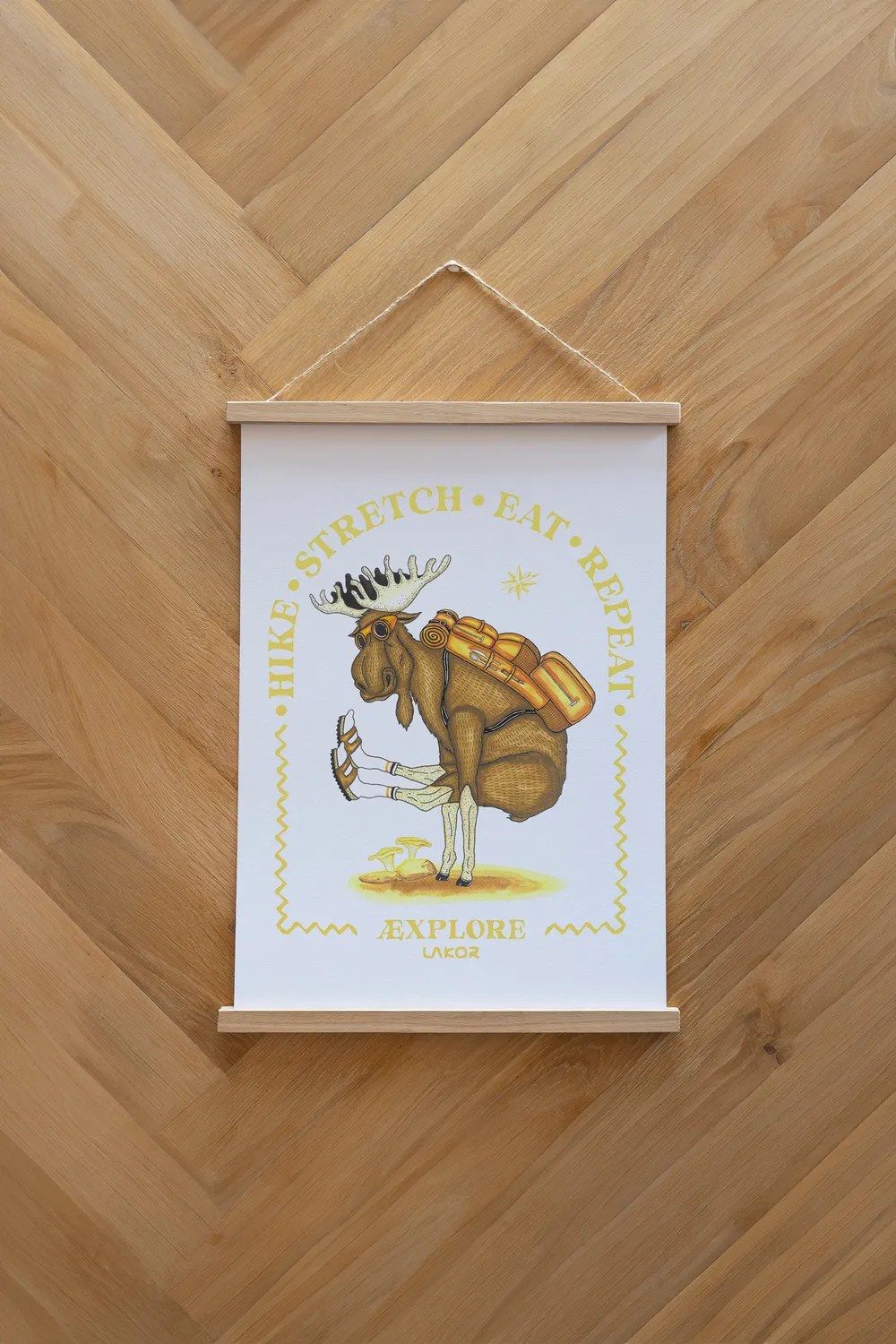 LAKOR Hike Stretch Poster White Elch-Motiv