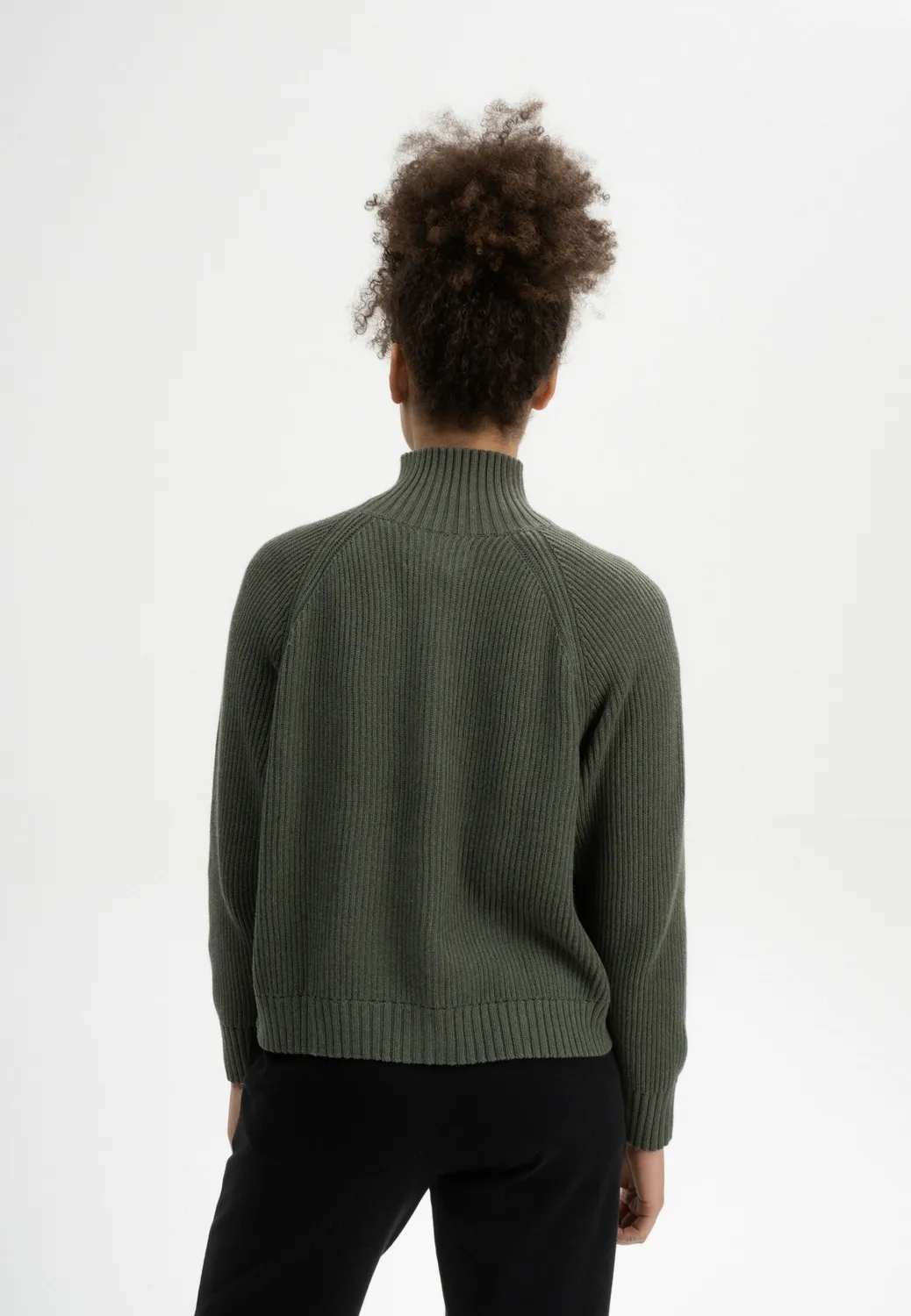 MELA KAMUKA Rippstrick-Jacke schwarz Baumwolle