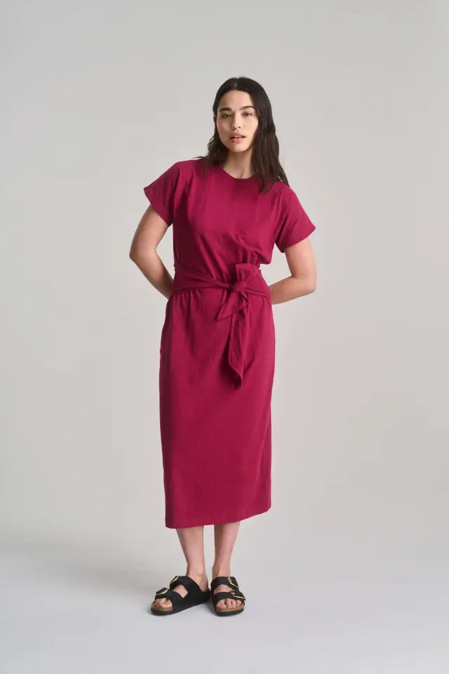 Komodo Fonda Midikleid Berry Bio-Baumwolle