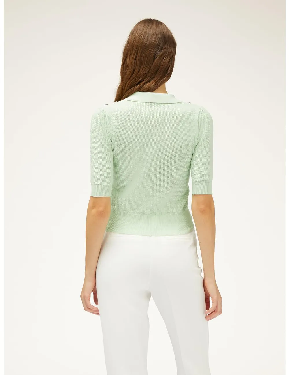 Motivi Spring Summer 24 Polo-Shirt Schmucksteine Pikee