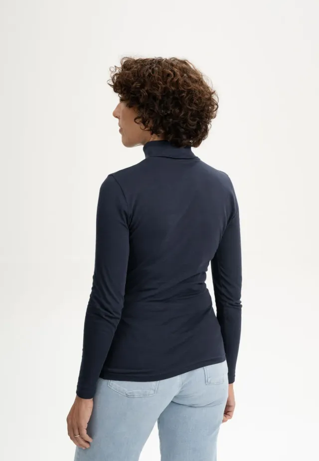 MELA ANCHAL Turtleneck Shirt schwarz Bio-Baumwolle
