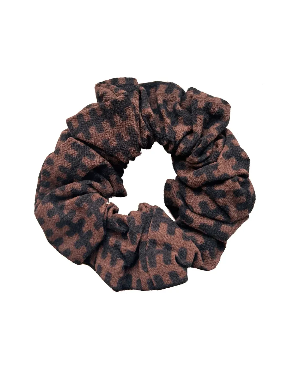 Komodo Scrunchy Haargummi Bolt Print Braun Bio-Baumwolle