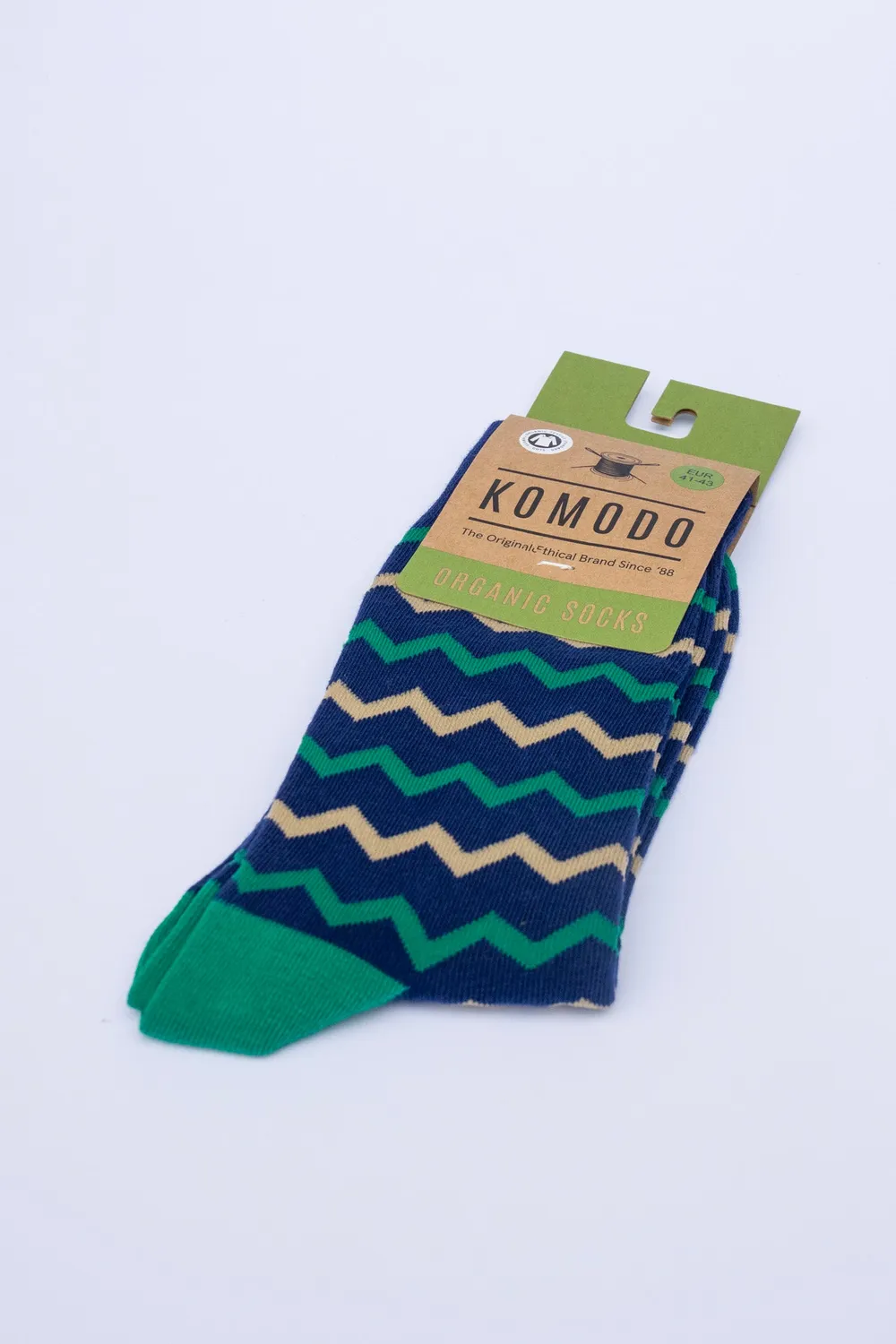 Komodo Zig Zag Socken Navy Bio-Baumwolle