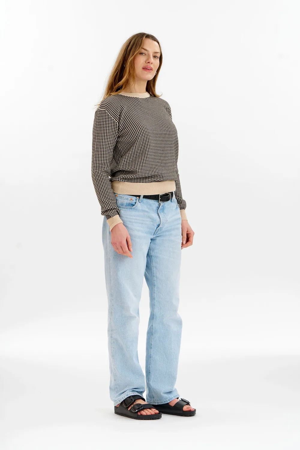 KOMODO HANA Pullover Creme-Schwarz Bio-Baumwolle
