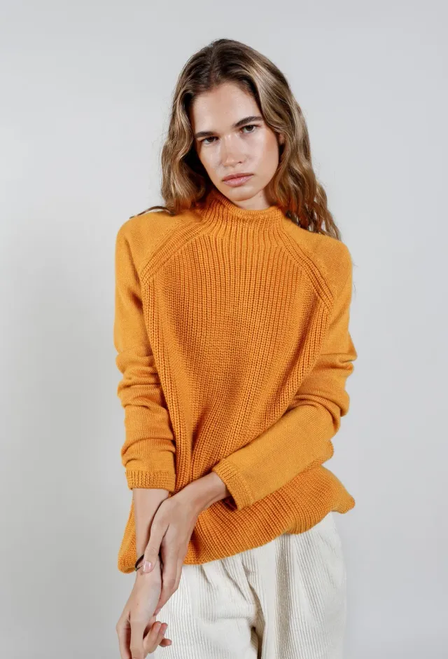 KOMODO KATTY Merino Pullover Senf Feinstrick