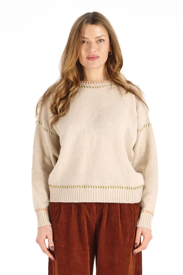 KOMODO ROSA Merino Pullover Sand für Damen