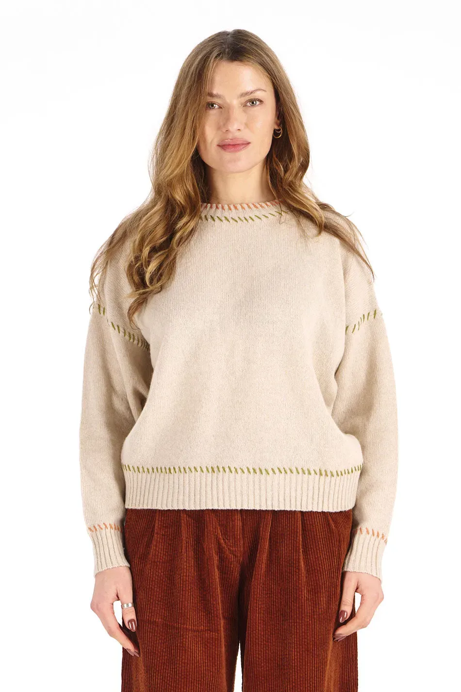 KOMODO ROSA Merino Pullover Sand für Damen
